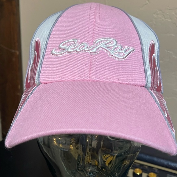 Pink and White Embroidered Sea Ray Baseball Hat Cap - Picture 1 of 7